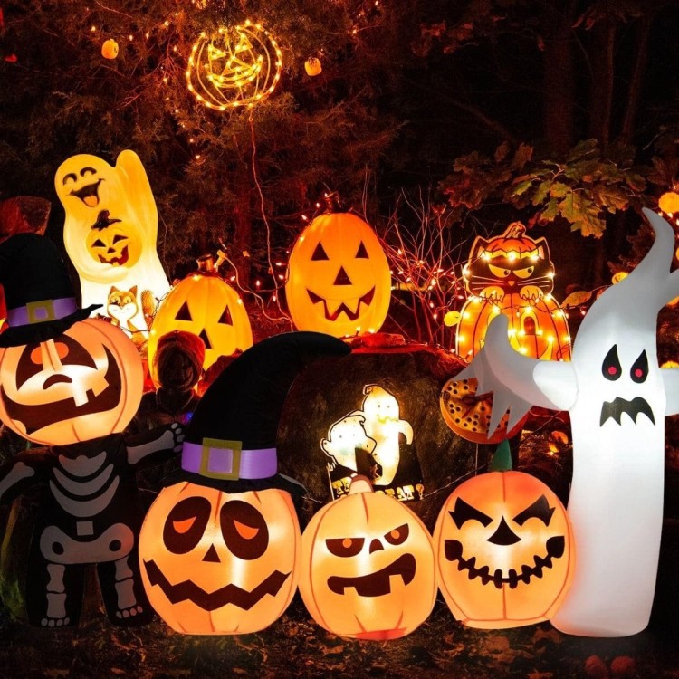 Dekoracja Halloween Nadmuchiwane szkielety-dynie 226 x 45 x 130 cm