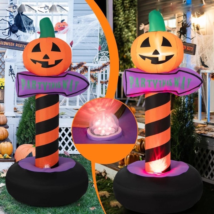 Dekoracja Halloween Znak drogowy z dynią