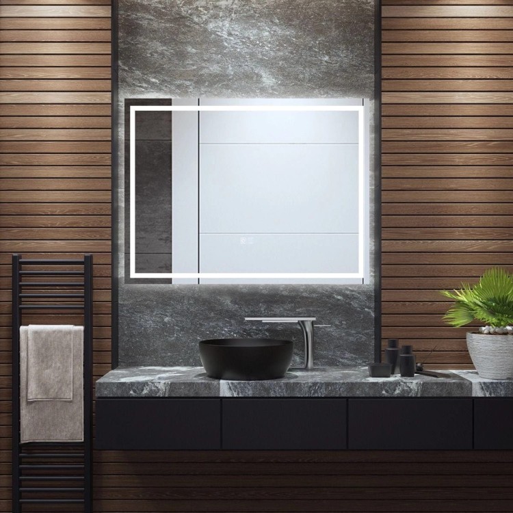 Lustro łazienkowe z podświetleniem LED 80 x 60 cm