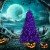 Unikalna choinka na Halloween - czarna z lampkami LED 180 cm