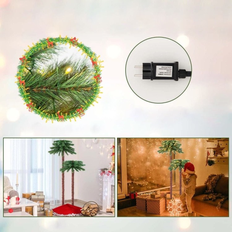 Sztuczne palmy z lampkami LED 107 i 152,5 cm