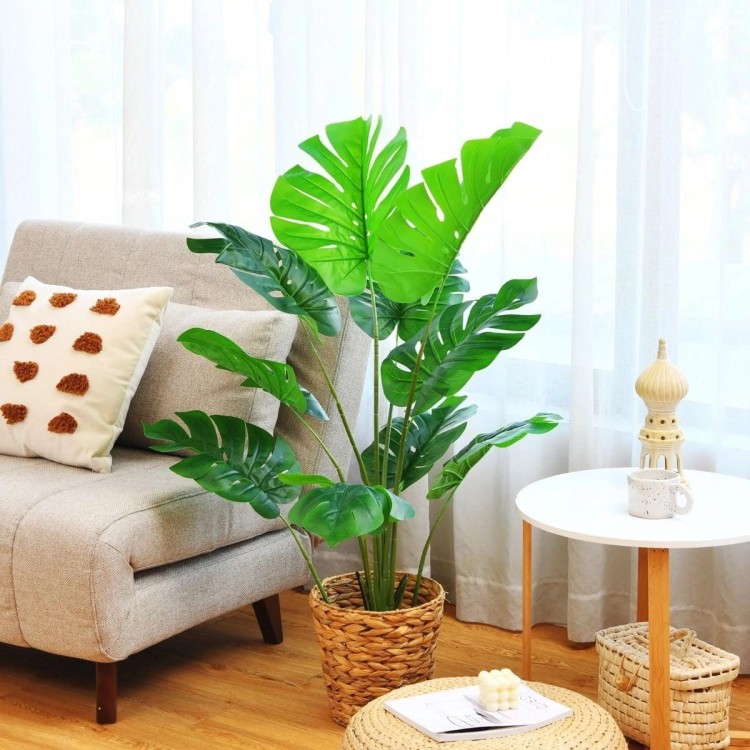 Sztuczna roślina monstera dziurawa - zestaw 2 sztuk