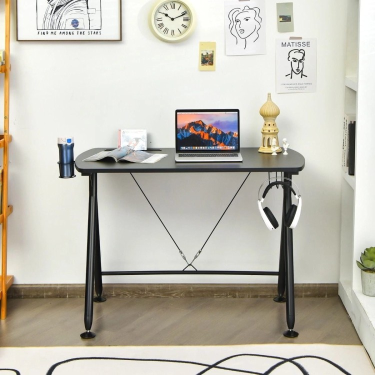 Ergonomiczne biurko gamingowe z uchwytem na kubek i otworem na kable 105 x 60 x 76 cm