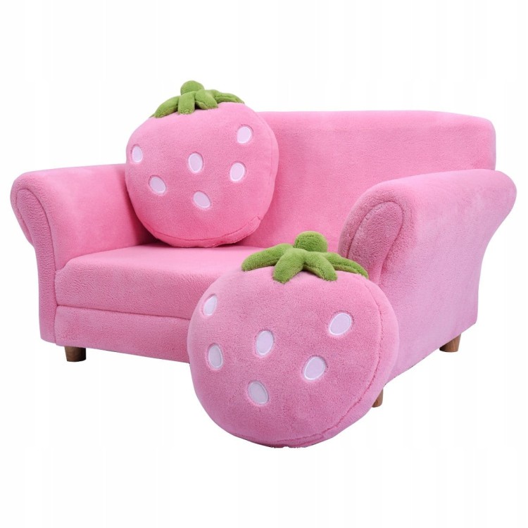Mini sofa kanapa dla dzieci truskawka