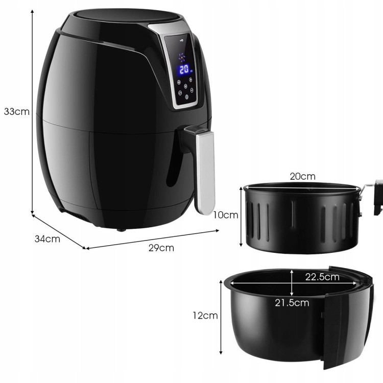 Frytkownica beztłuszczowa 3.2l 1400w