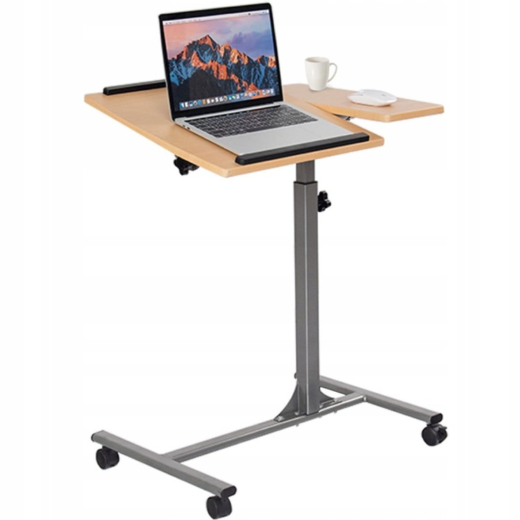 Regulowane biurko stolik z kółkami na laptopa