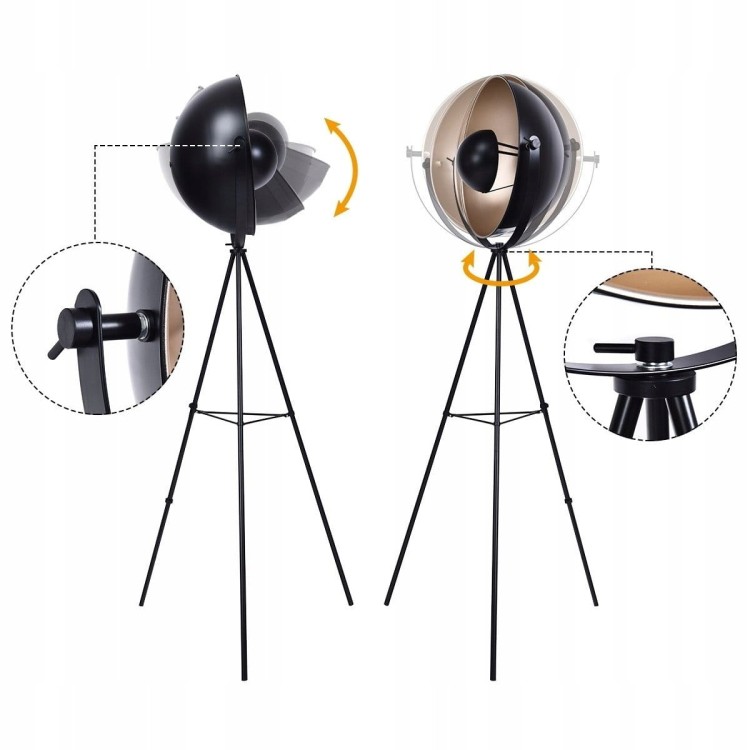Lampa podłogowa stojąca metalowa industrialna