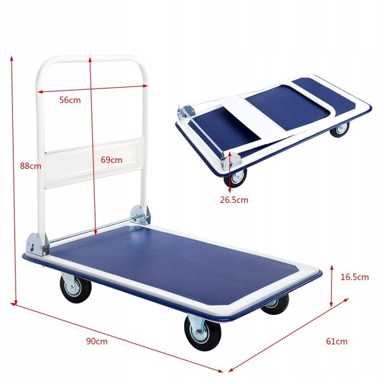 Wózek platformowy magazynowy transportowy (udźwig 300kg)