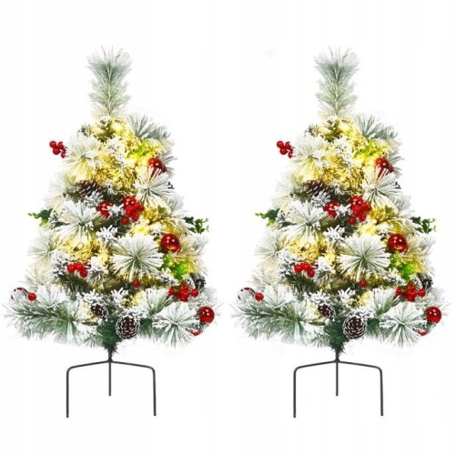 Sztuczna mini choinka z lampkami LED 60cm zestaw 2 szt.
