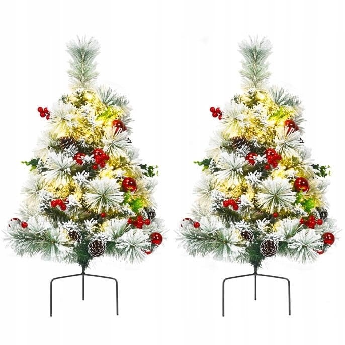 Sztuczna mini choinka z lampkami LED 60cm zestaw 2 szt.