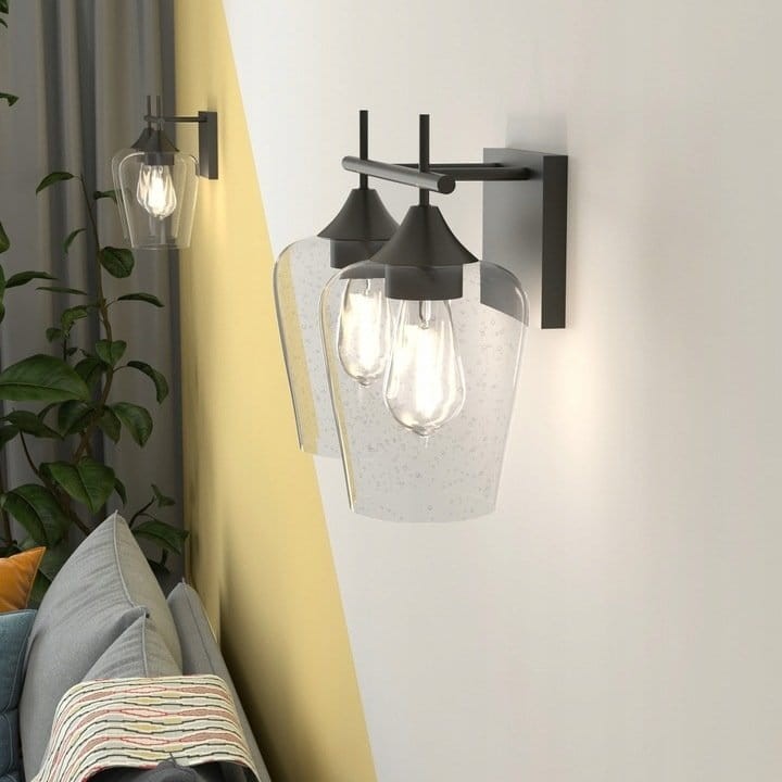 Lampa ścienna kinkiet z 2 kloszami