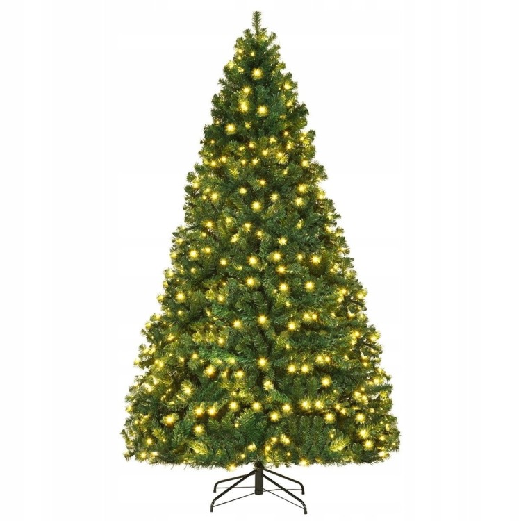 Sztuczna choinka 240cm na stojaku z lampkami LED