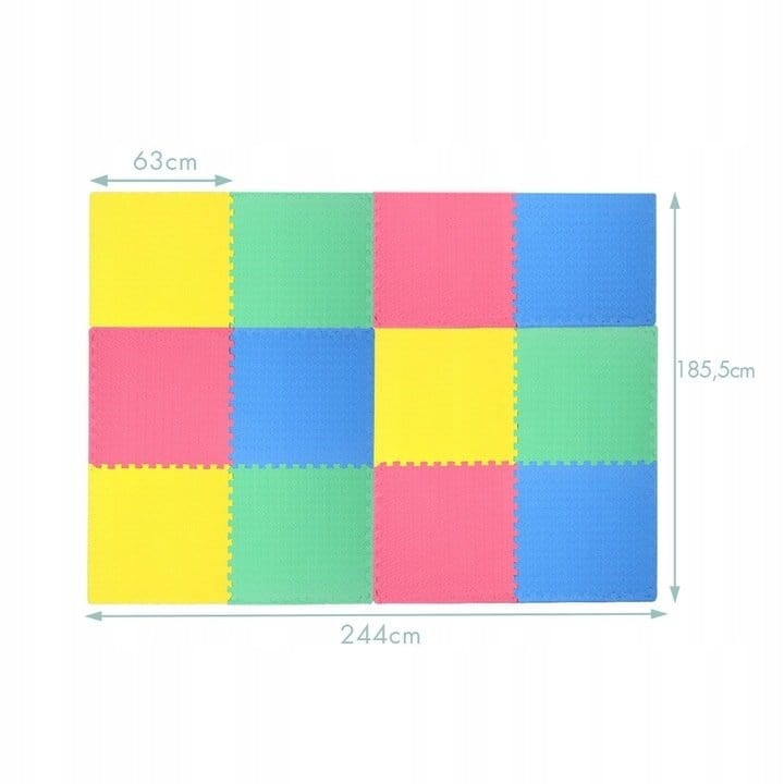 Mata piankowa edukacyjna puzzle 12 szt. 244x185cm