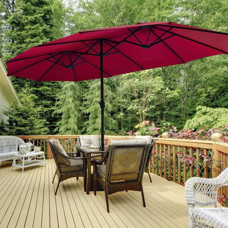 Podwójny parasol ogrodowy na taras z podstawą 460 cm