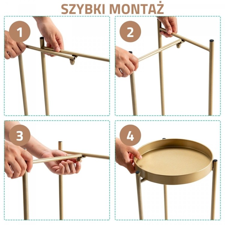 Okrągły kwietnik metalowy 2 poziomowy ozdobny