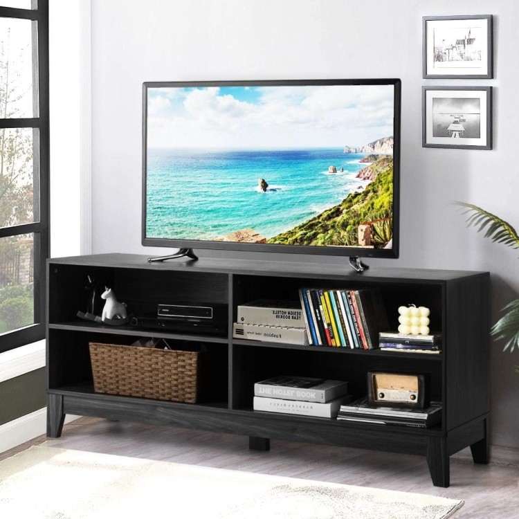 Drewniana szafka RTV z półkami 147 x 40 x 61 cm