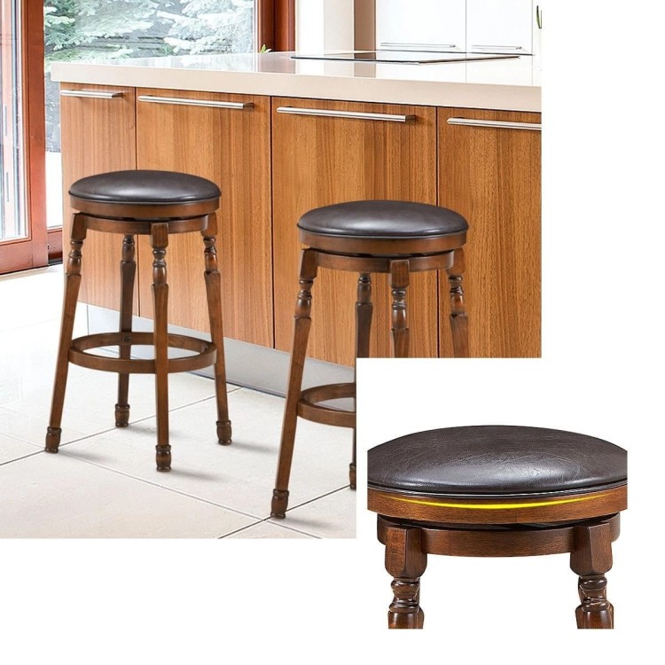 Zestaw 2 stołków barowych z obrotowym siedziskiem 74 cm