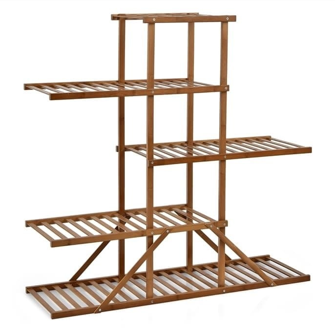 Kwietnik 5-poziomowy z drewna bambusowego 99 x 31 x 98,5 cm