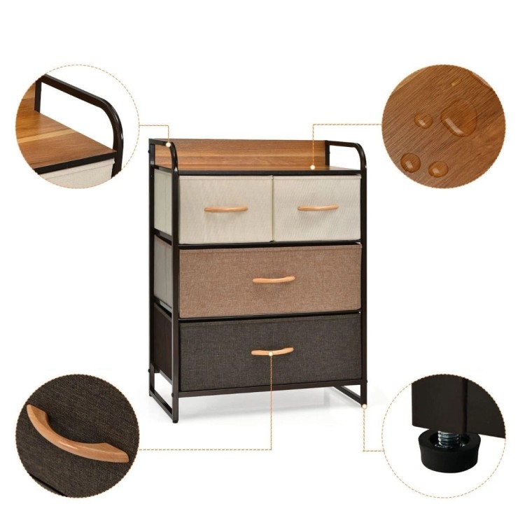 Komoda organizer ze składanymi 4 szufladami 58 x 29 x 79 cm