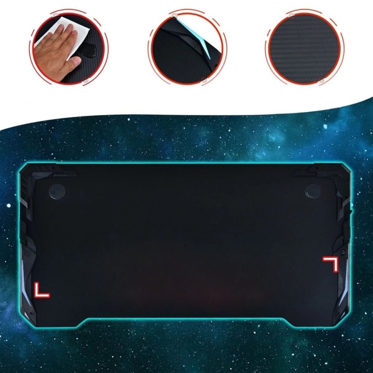 Ergonomiczne biurko do gier ze światłami LED RGB 120 x 60 x 77 cm