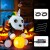 Dekoracja Halloween nadmuchiwany szkielet jednorożca