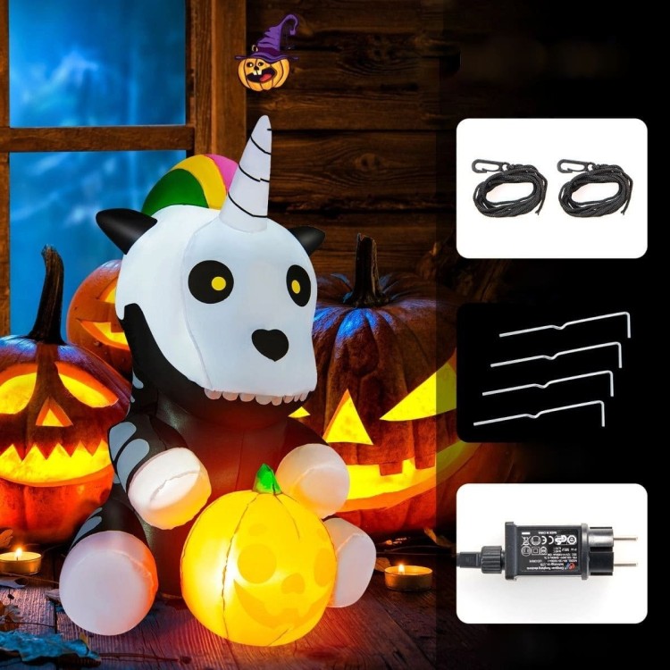 Dekoracja Halloween nadmuchiwany szkielet jednorożca