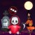 Dekoracja Halloween Nadmuchiwany duch z nagrobkiem