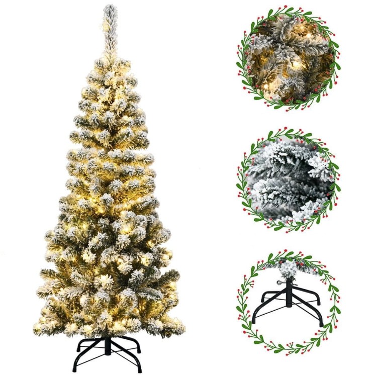 Oszroniona choinka z lampkami LED 135 cm