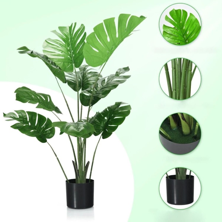 Sztuczna roślina monstera dziurawa - zestaw 2 sztuk
