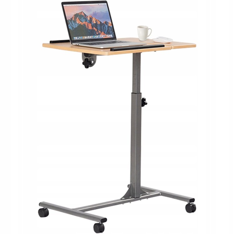 Regulowane biurko stolik z kółkami na laptopa