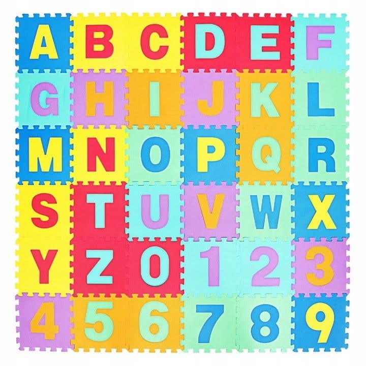 Mata piankowa edukacyjna puzzle 36 szt. 179x179cm