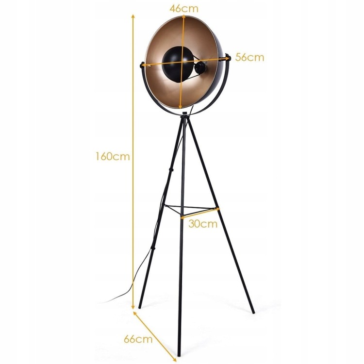 Lampa podłogowa stojąca metalowa industrialna