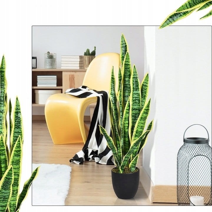 Sztuczna roślina ozdobna sansewieria w donicy 90cm