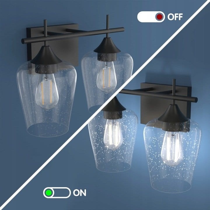 Lampa ścienna kinkiet z 2 kloszami