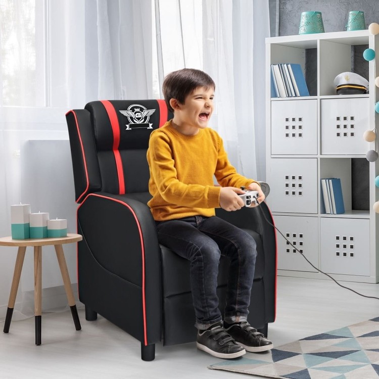 Fotel gamingowy recliner z poduszką lędźwiową