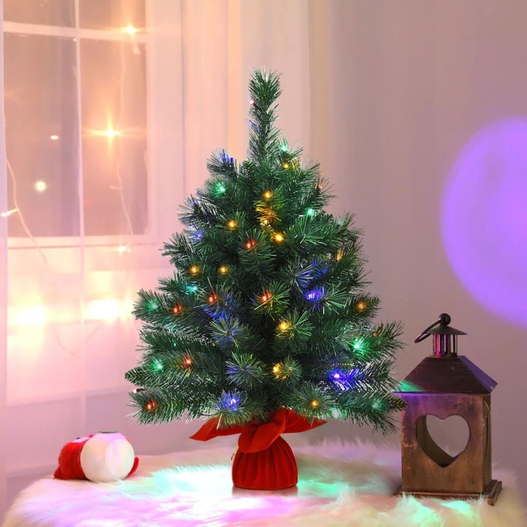 Sztuczna mała choinka 66 cm z lampkami LED
