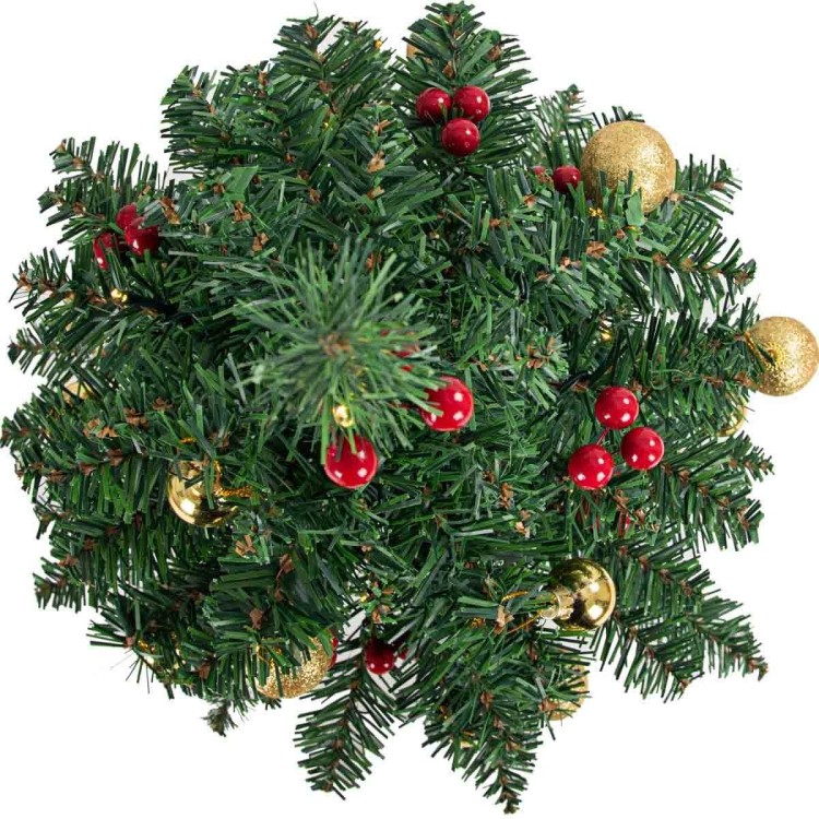 Sztuczna mini choinka 60 cm z lampkami LED i ozdobami