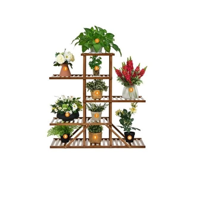 Kwietnik 5-poziomowy z drewna bambusowego 99 x 31 x 98,5 cm