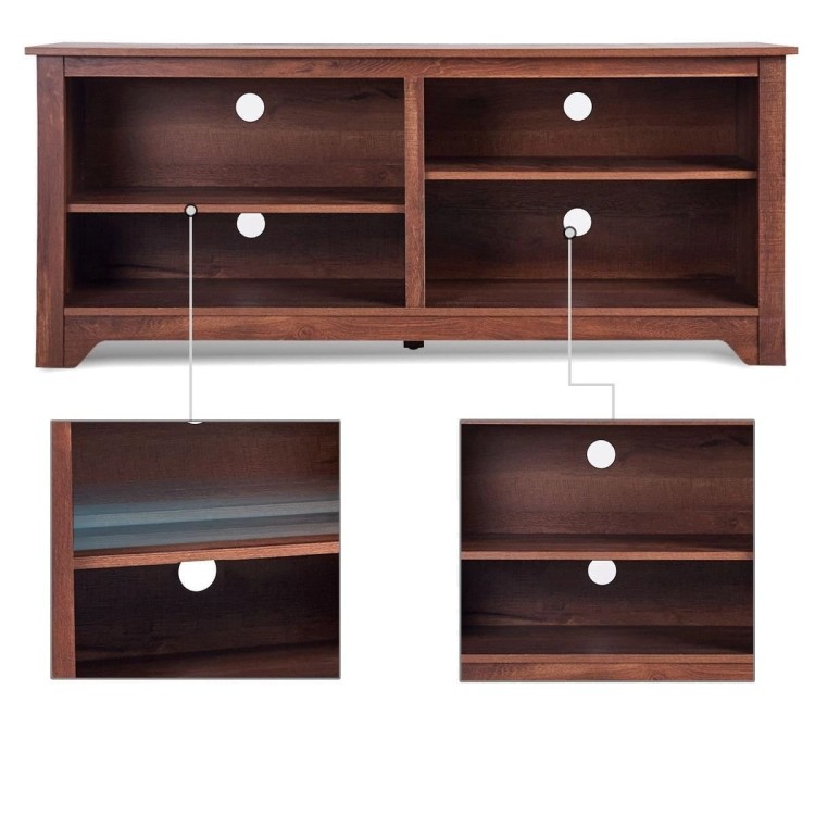 Nowoczesna drewniana szafka TV 147 x 40,5 x 61 cm