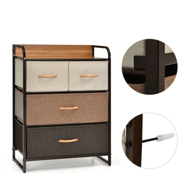 Komoda organizer ze składanymi 4 szufladami 58 x 29 x 79 cm