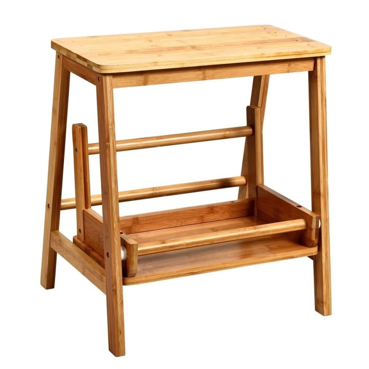 Składany taboret drabina z drewna 45 x 51 x 48 cm