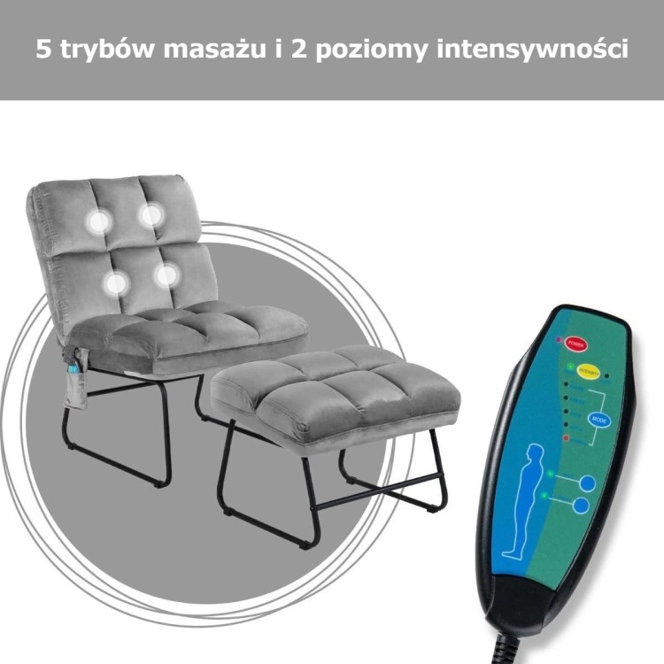 Fotel masujący z podnóżkiem