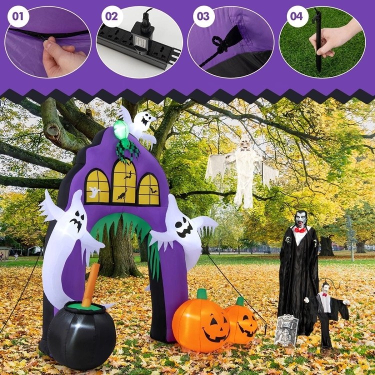 Dekoracja Halloween straszna brama LED 267 cm