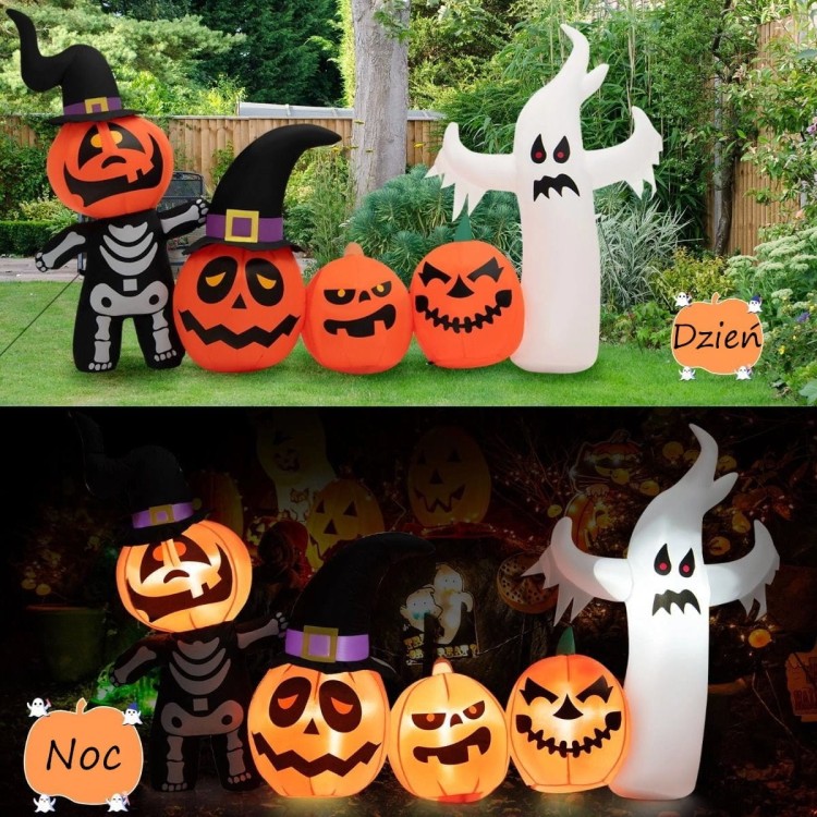 Dekoracja Halloween Nadmuchiwane szkielety-dynie 226 x 45 x 130 cm