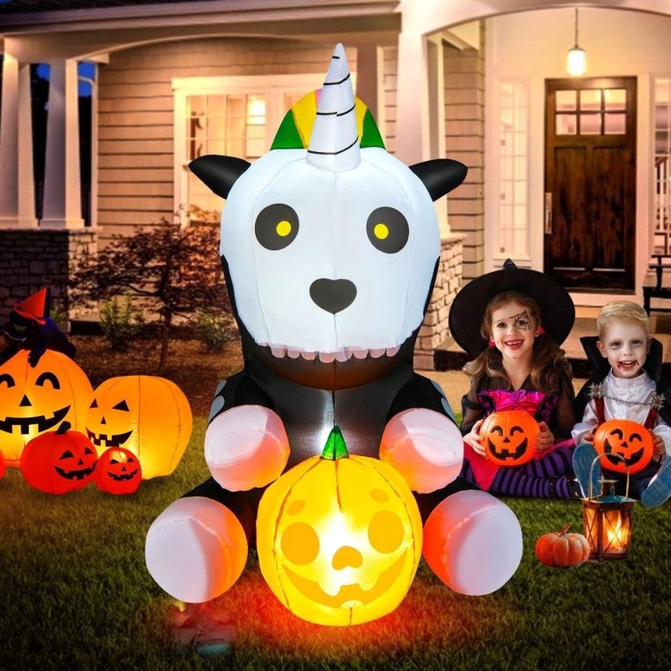 Dekoracja Halloween nadmuchiwany szkielet jednorożca