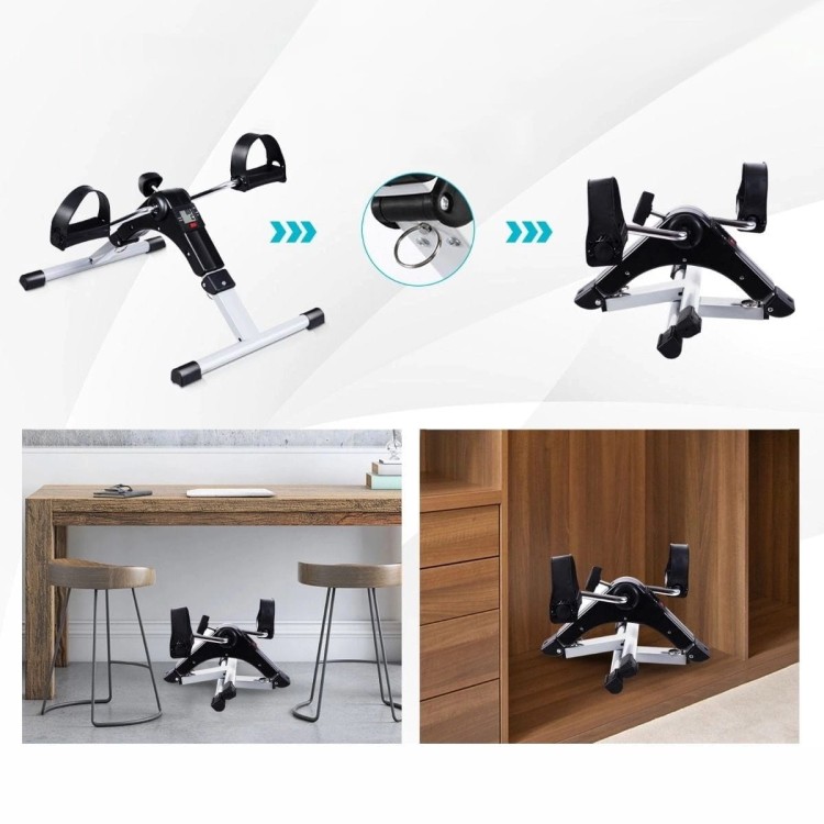 Stacjonarny mini rower treningowy z wyświetlaczem LED i regulacją oporu