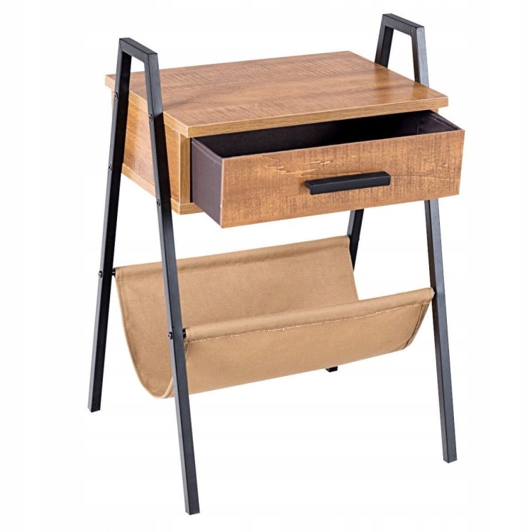 Szafka nocna nowoczesna industrialna gazetownik