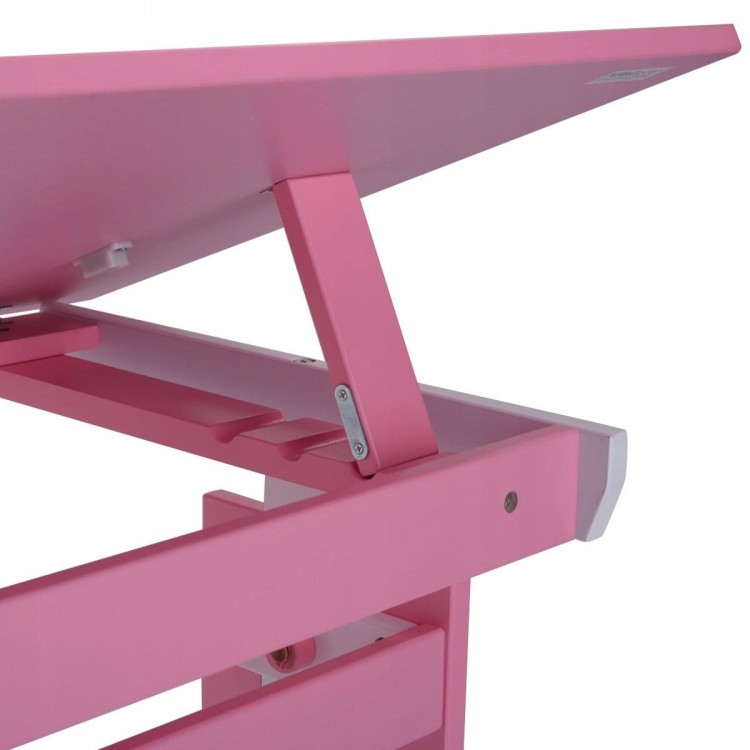 Biurko szkolne stół kreślarski dla dziecka pink