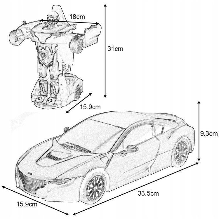 Zdalnie sterowany samochód robot 2w1