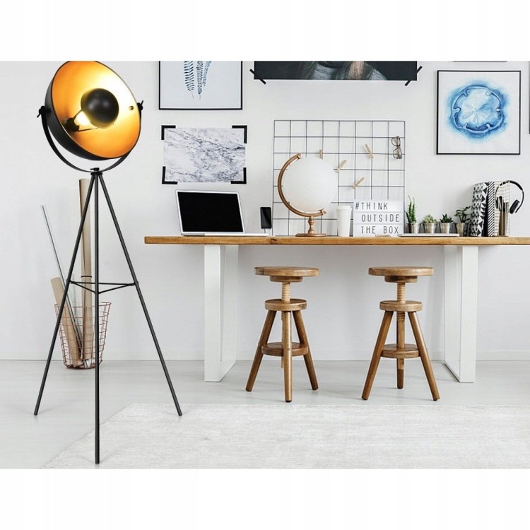 Lampa podłogowa stojąca metalowa industrialna